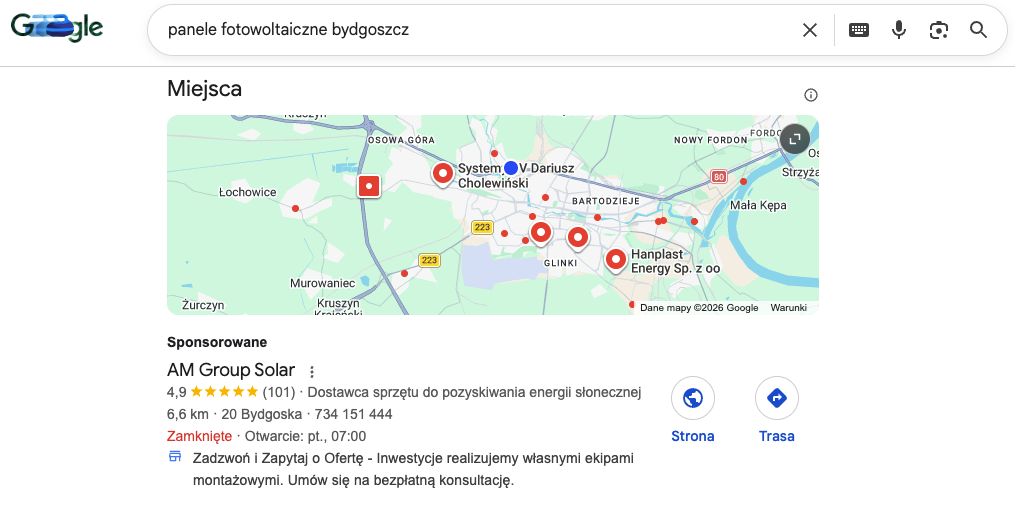 Reklama Google Ads w Mapach
