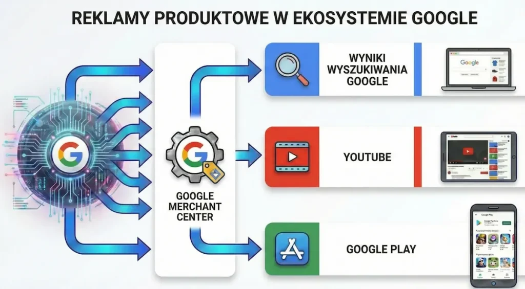 Reklamy produktowe w ekosytemie Google.